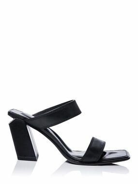 Alexander Wang MILA Black Double-Strap Block Heel Sandals